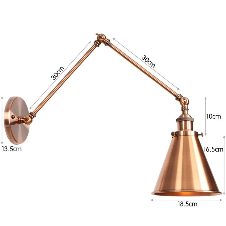SkandiShop Adjustable Wall Lamp Sconce Iron Loft